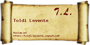 Toldi Levente névjegykártya