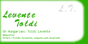 levente toldi business card